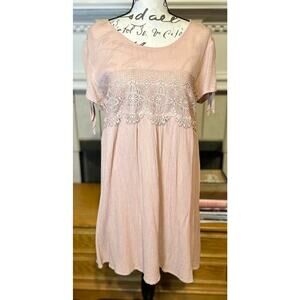 Almost Famous Womens Large soft Pink Dress with‎ lace